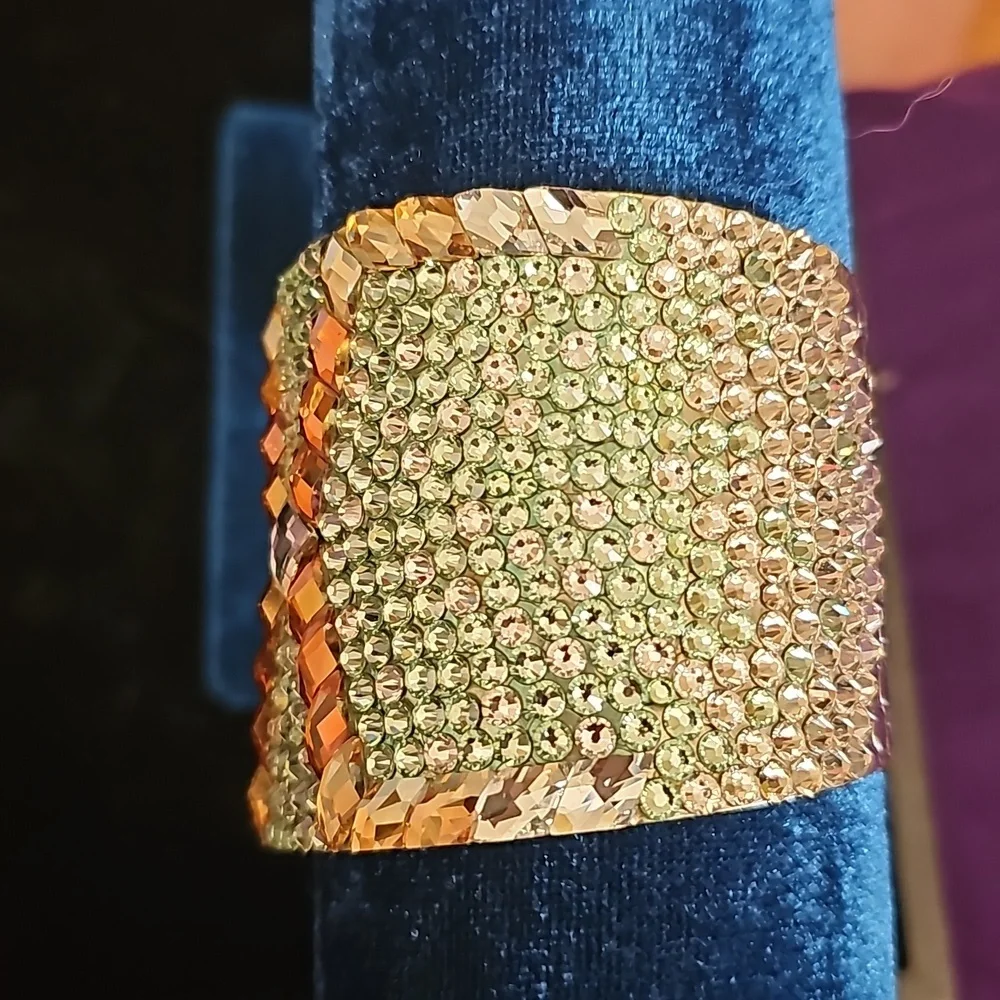Large Embellished Rhinestone Cuff - Picture 3 of 4